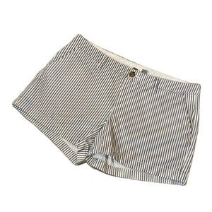 OLD NAVY Women's Chino Shorts Size 10 Navy Blue White Striped Cotton